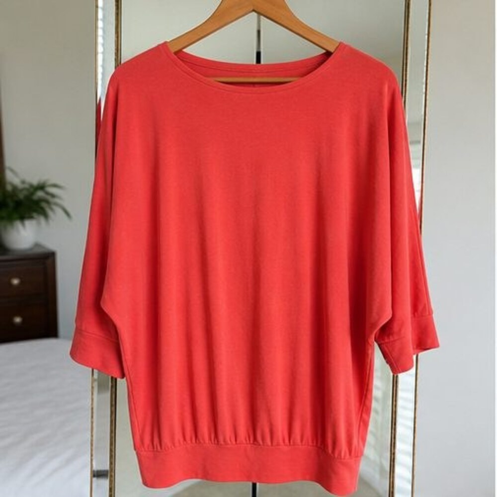 Blue V Neck Top